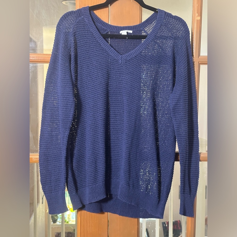 Halogen Navy Blue V-Neck Sweater